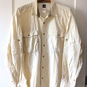 The North Face Mens Outdoor Long sleeve Button-up shirt -Large - Natural